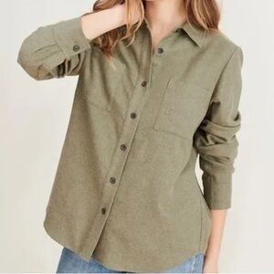 Jenni Kayne, Olive Green, Double Pocket Cotton Button Up Shirt. Like NEW. Size S